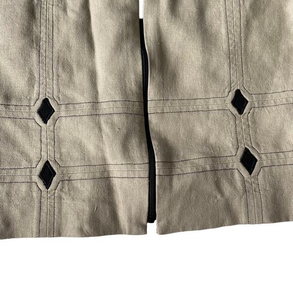 Vintage 1990s Petite Perceptions Short Sleeve Blazer Linen Blend Tan 8 Petite - Picture 3 of 7